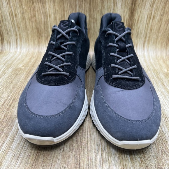 ECCO ST.1 M Sneakers Men's Size 12 Gray Black Suede Leather Shoes Casual - Picture 2 of 10